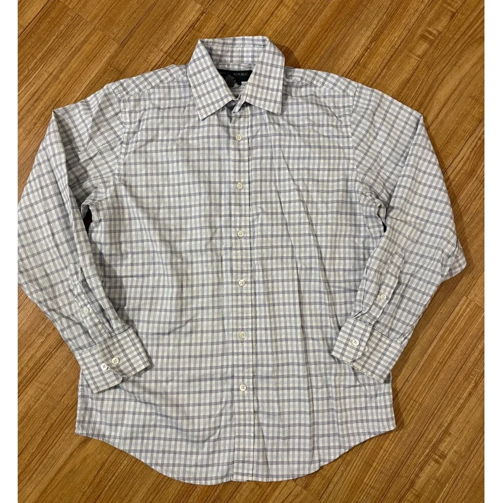 Banana Republic Button Up Shirt Classic Long Sleeve Plaid‎ Mens Size Medium